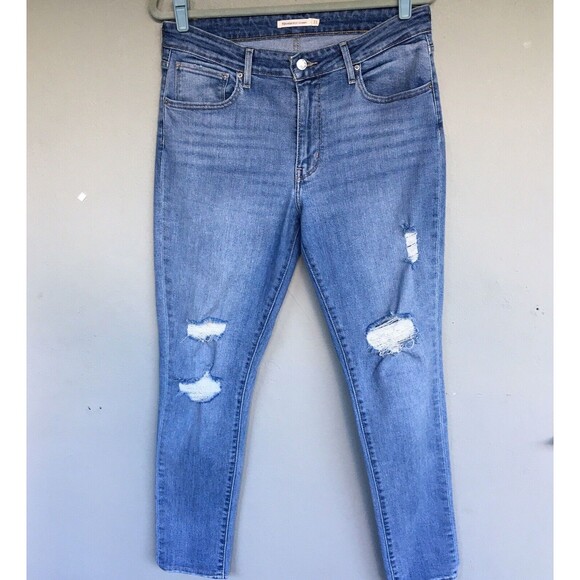 Levi’s 721 High Rise Skinny Jeans Womens 31x30 Distressed Stretch Casual School - Picture 2 of 11